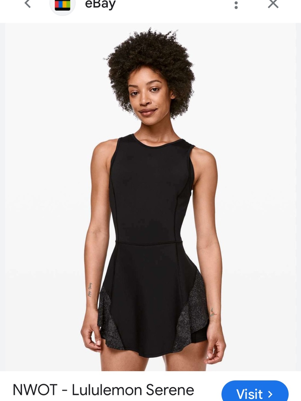 lululemon athletica Black Sleeveless Athletic Skater Dress